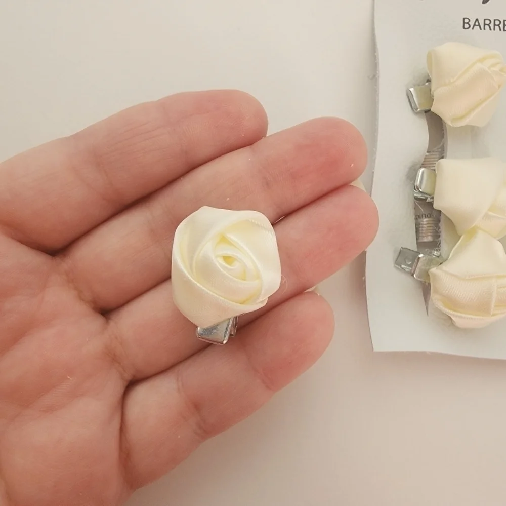 NWT Free People White Rosemary's Rose Set Of 6 Clips